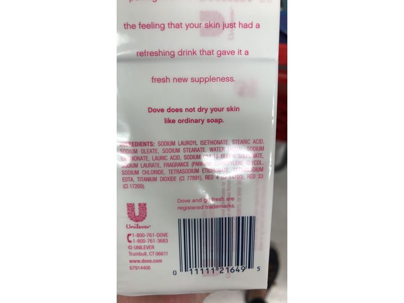 Dove go fresh Beauty Bar, Pomegranate and Lemon Verbena, 3.75 oz/106 g (8 count)