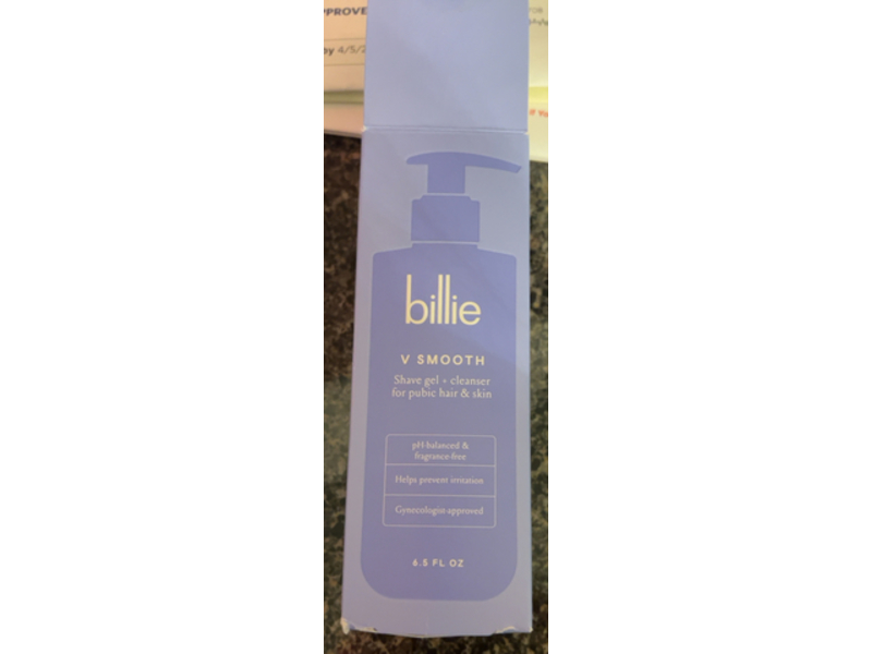Billie V Smooth Shave Gel + Cleanser, pH-Balanced, 6.5 fl oz