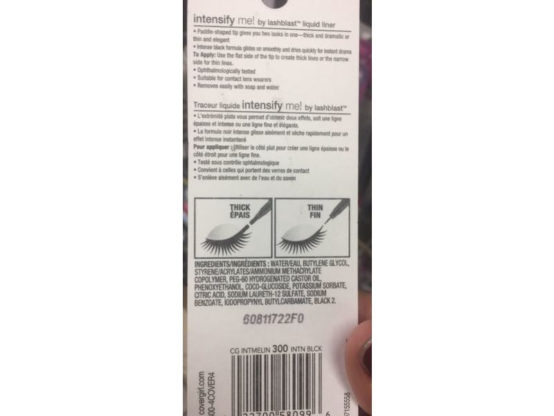 CoverGirl Intensify Me! Liquid Liner, 300 Intense Black, 0.03 fl oz/1 mL