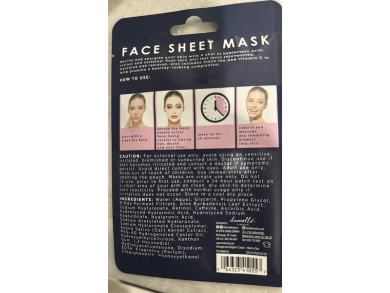 Danielle Creations Night Owl Face Mask, Revive + Energize, 0.88 oz/25 g