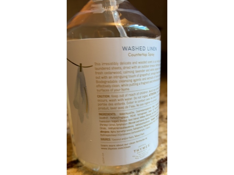 Thymes Countertop Spray, Washed Linen, 16.5 fl oz/488 mL