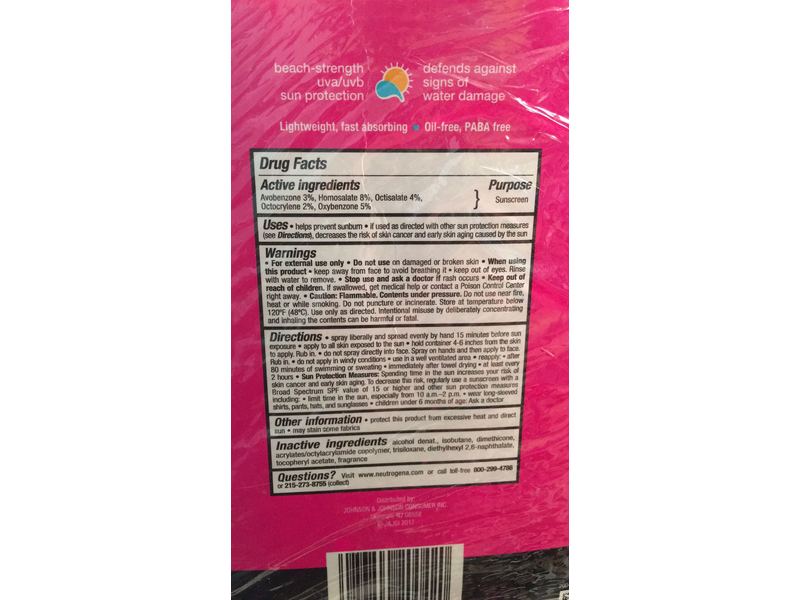Neutrogena Beach Defense Sunscreen Spray, SPF 30, 6.5 fl oz/184 g, Pack Of 2