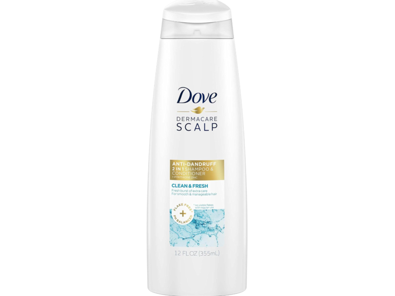 Dove Clean & Fresh Anti-Dandruff 2 In 1 Shampoo & Conditioner, 12 fl oz/355 mL