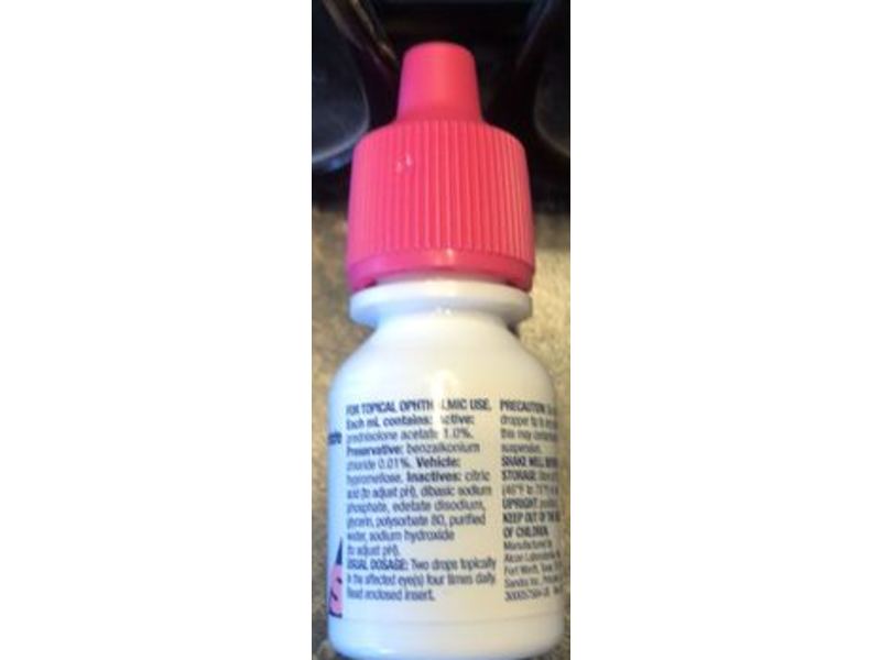 Prednisolone Acetate Ophthalmic Suspension Us 1%, 5mL Sandoz (RX)