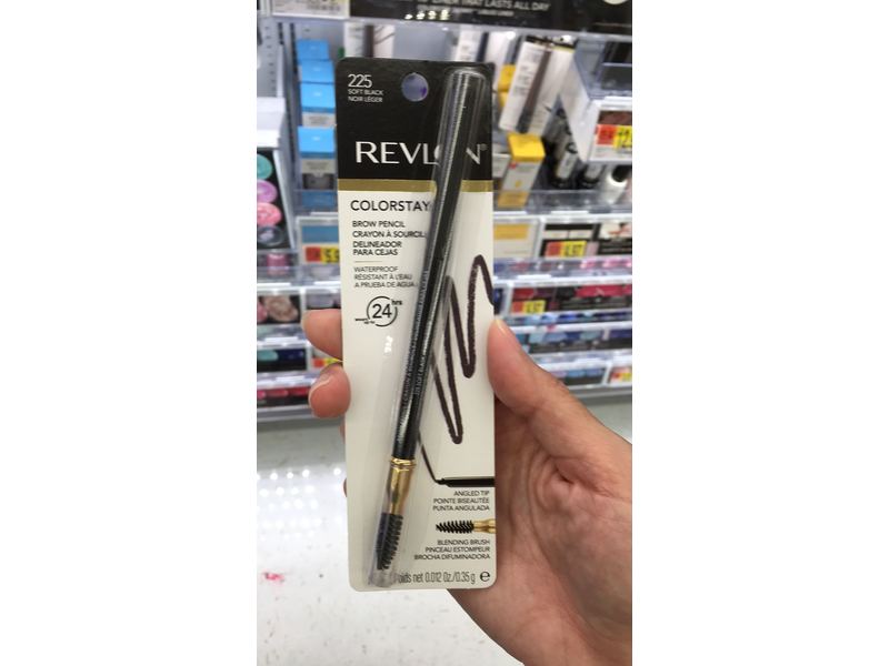 Revlon ColorStay Waterproof Brow Pencil, 225 Soft Black, 0.012 oz/0.35 g