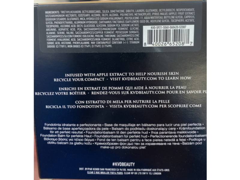 KVD Good Apple Skin-Perfecting Foundation Balm, Tan 060, 0.35 oz/10 g
