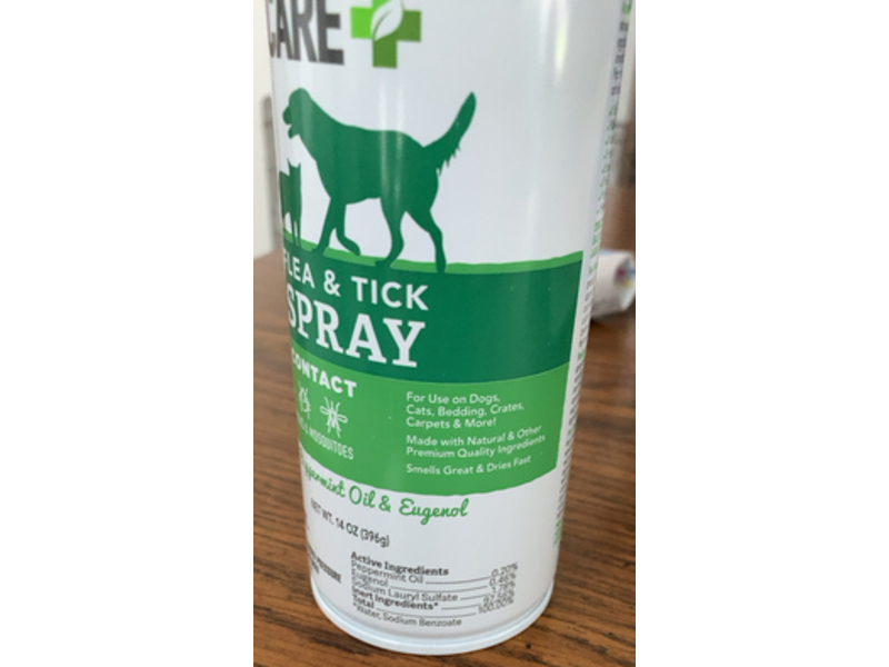 Natural Care Flea and Tick Spray, Peppermint Oil & Eugenol, 14 oz/396 g