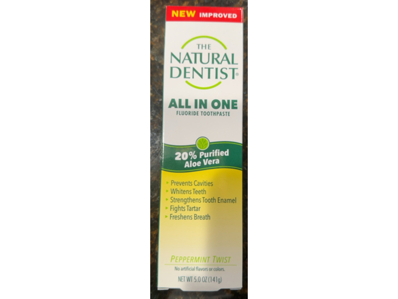 The Natural Dentist All In One Fluoride Toothpaste, Peppermint Twist, 5.0 oz/141 g