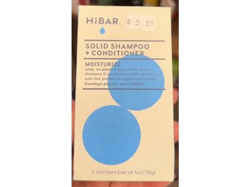 HiBAR Moisturize Solid Shampoo + Conditioner, 1 oz/28 g, 2 Counts