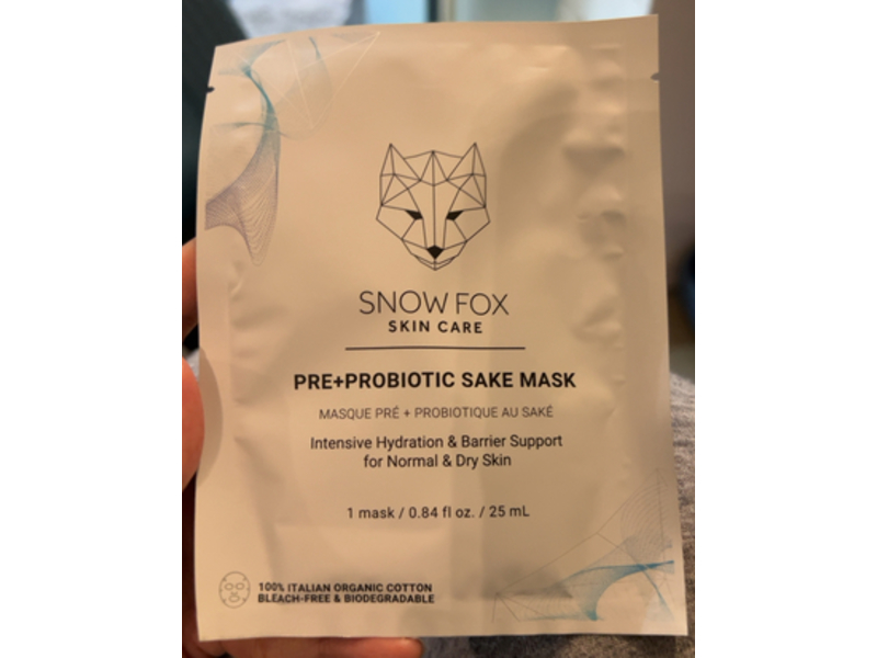 Snow Fox Pre + Probiotic Sake Mask, 1 Count
