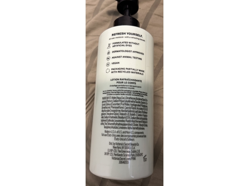 Victoria's Secret Pink Refreshing Body Lotion, Cucumber, 12 fl oz/355 mL