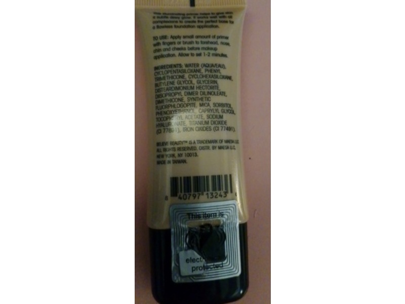 Believe Beauty Radiantly Primed Face Primer, 0.91 fl oz/27 mL