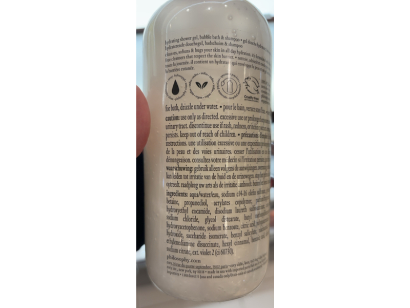 Philosophy Hydrating Shower Gel, Pure Grace, 16 fl oz/480 mL