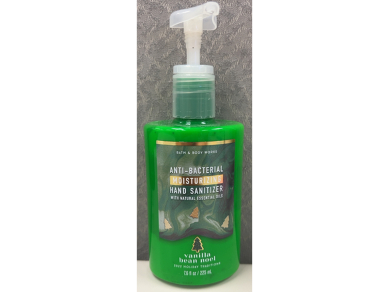 Bath & Body Works Anti - Bacterial Moisturizing Hand Sanitizer, Vanilla Bean Noel, 7.6 fl oz/225 mL