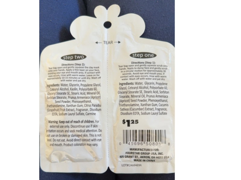 b.Pure Exfoliating Scrub + Clay Mask, Cucumber + Pink Grapefruit, 0.35 fl oz/10 g