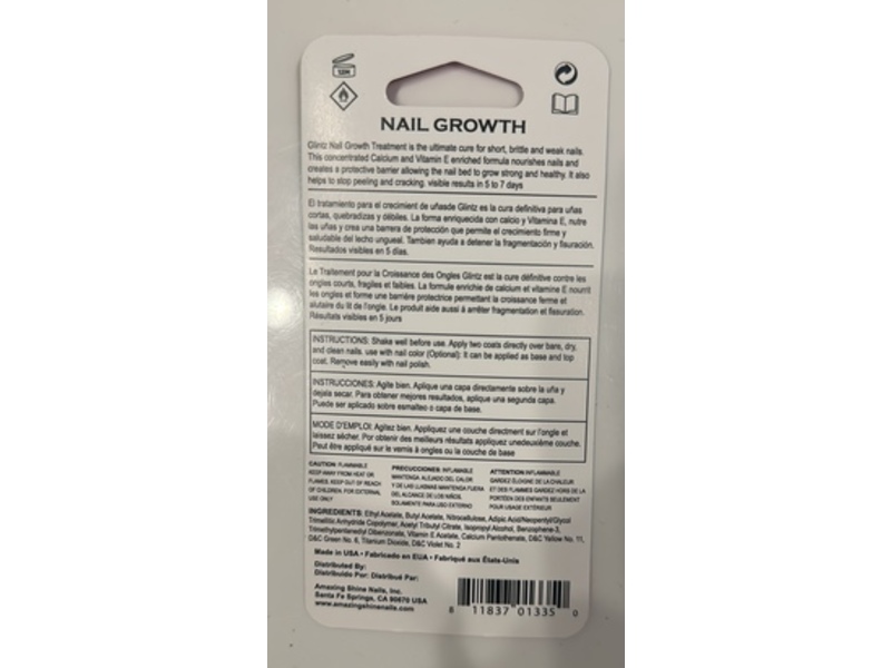 Amazing Shine Nail Growth, Vitamin E & Calcium, 0.45 fl oz/13 mL