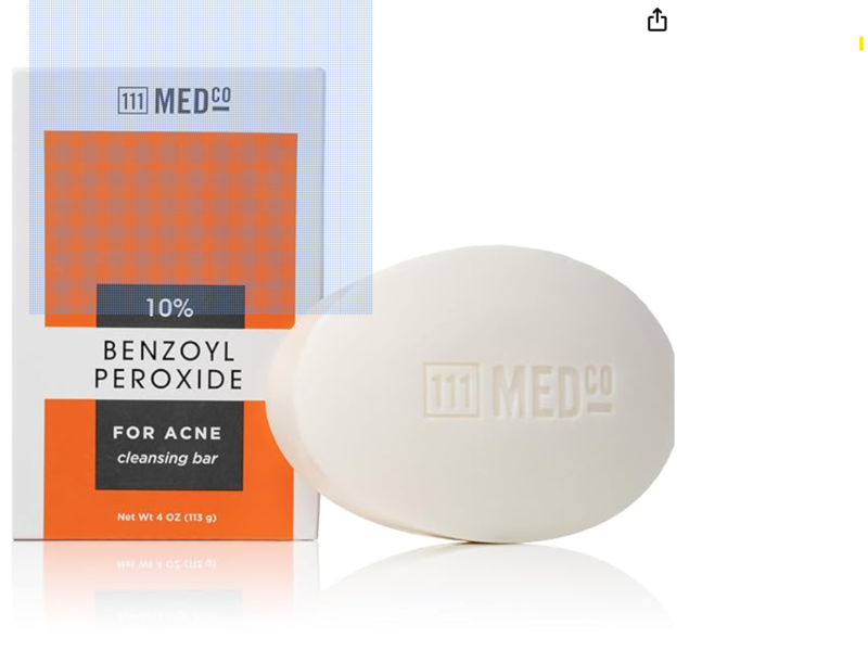 111MedCo Acne Cleansing Bar, 10% Benzoyl Peroxide, 4 oz/113 g