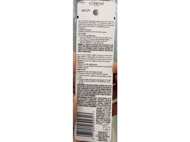 L'Oreal Paris Brow Stylist Definer, Soft Black, 0.003 oz/0.09 g