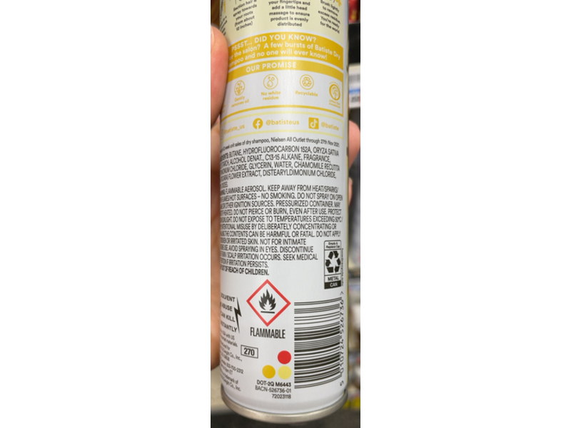 Batiste Dry Shampoo, Brilliant Blonde, 3.8 fl oz/108 g, Pack Of 3