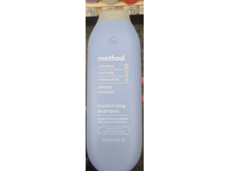 Method Simply Nourish Moisturizing Shampoo, Coconut + Rice Milk + Shea Butter, 14 fl oz/414 mL