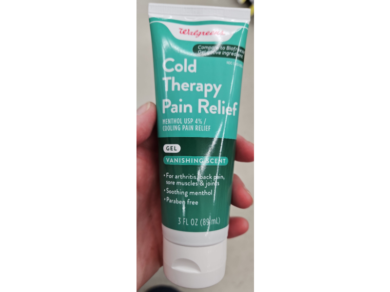 Walgreens Cold Therapy Pain Relief Gel, Vanishing Scent, 3 fl oz/89 mL