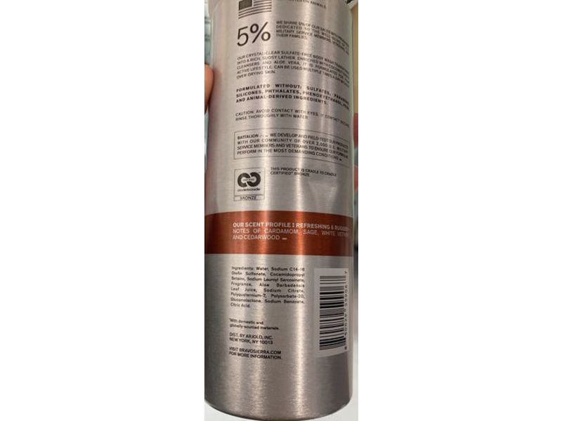 Bravo Sierra Sulfate-Free Body Wash, White Vetiver & Cedarwood, 18.0 fl oz