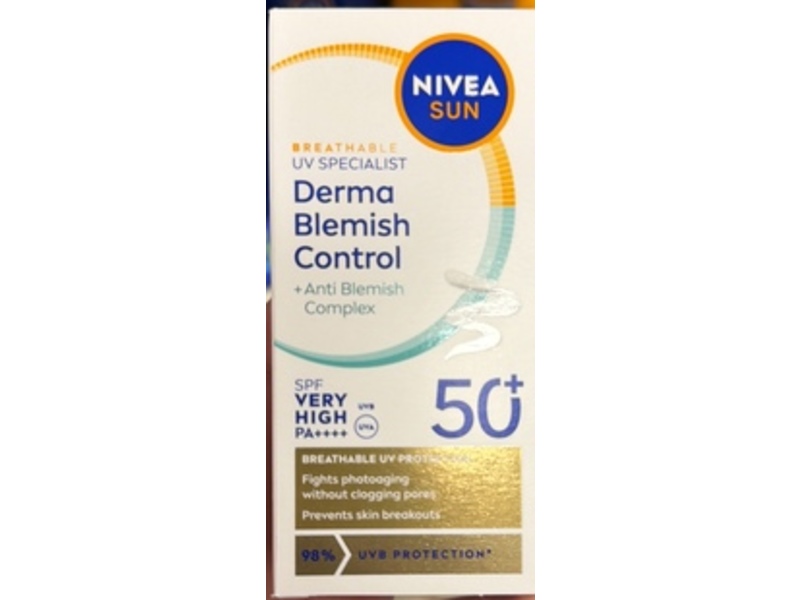 Nivea Derma Blemish Control Sunscreen, SPF 50 PA++++, 200 mL