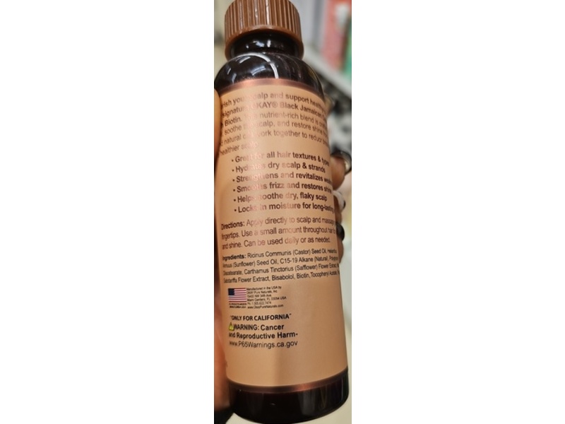 Okay Black Jamaican Castor Hair Growth Oil, Biotin, 4 fl oz/118 mL
