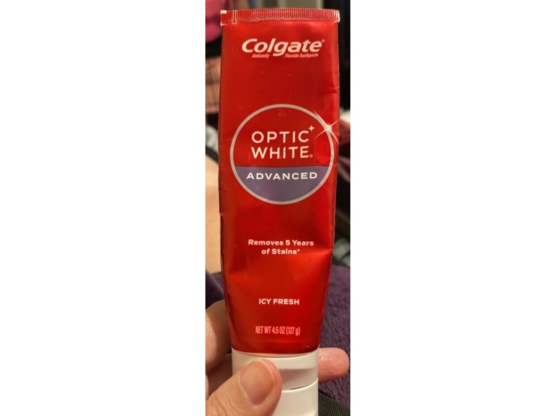 Colgate Optic White Advanced Anticavity Fluoride Toothpaste, Icy Fresh, 4.5 oz/127 g