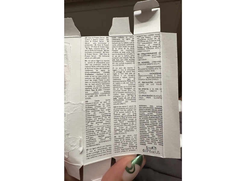 REN Clean Skincare Radiance Glow & Protect Serum, 0.17 fl oz/5 mL