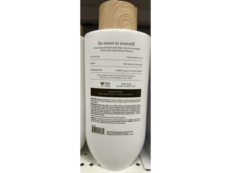 Raw Sugar The Oil Remedy Shampoo, Rosemary + Mint, 16 fl oz/473 mL