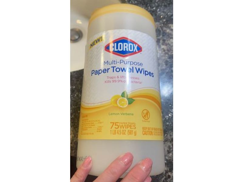 Clorox Multi-Purpose Paper Towel Wipes, Lemon Verbena, 75 Wipes