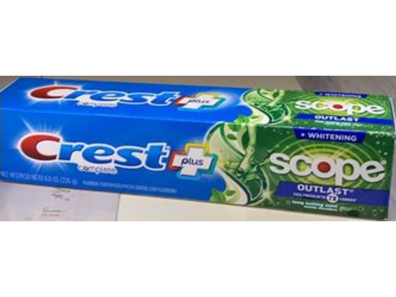 Crest Plus Complete Flouride Toothpaste, Whitening + Scope, 8.0 oz/226 g