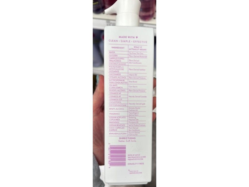 Native Sensitive Series 48Hr Hydrating Body Lotion, Bare Jasmine, 18 fl oz/532 mL, Pack Of 2