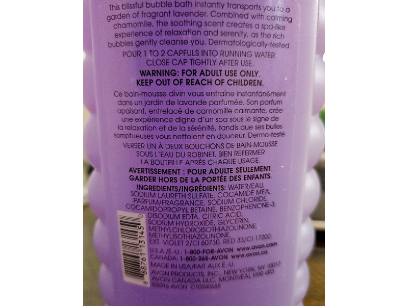 Avon Senses Bubble Bath, Lavender Garden, 24 fl oz/700 mL