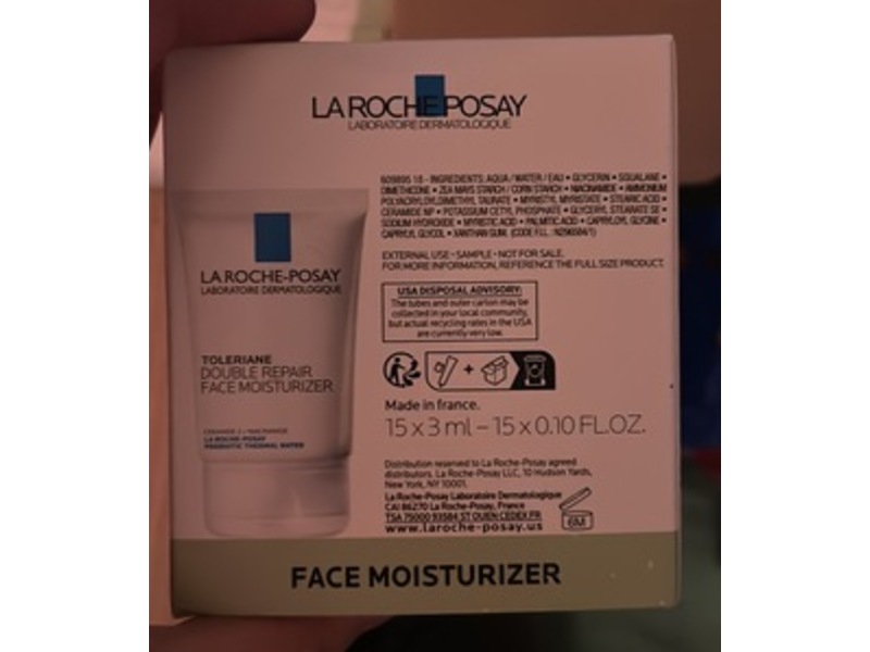 La Roche Posay Toleriane Double Repair Face Moisturizer, 0.10 fl oz/3 mL, 15 Count