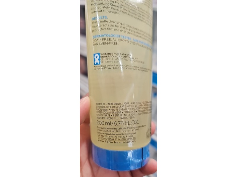 La Roche-Posay Lipikar AP+ Gentle Foaming Cleansing Oil, 6.76 fl oz/200 mL