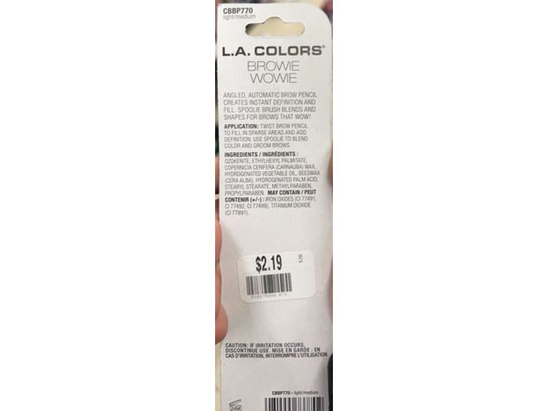 L.A. Colors Wowie Brow Pencil, Light/Medium CBBP770, 0.007 oz