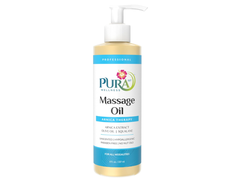 Pura Wellness Massage Oil, Arnica Extract, Olive Oil, Squalane, 8 fl oz/237 mL