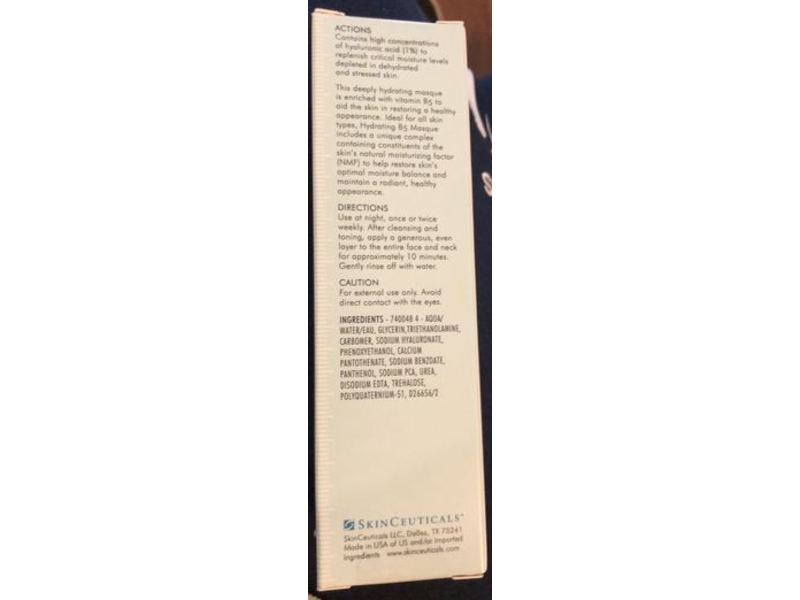 Skinceuticals Intensely Hydrating Masque, Vitamin B5, 2.5 fl oz/75 mL