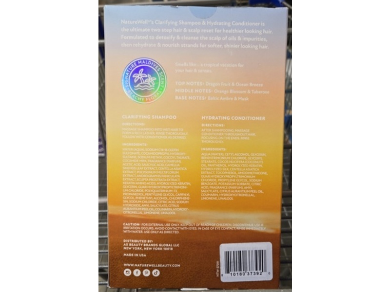 NatureWell Clarifying Shampoo & Hydrating Conditioner Set, Maldives Scented, 16 fl oz/473 mL