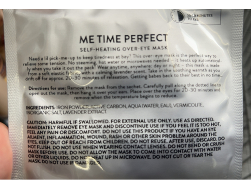 INC.Redible Me Time Perfect Self-Heating Over Eye Mask, Lavender Scented, 1 Count