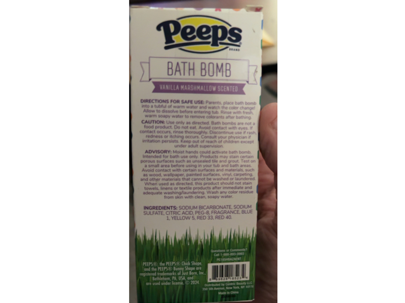 Peeps Bath Bomb, Vanilla Marshmallow, 5.29 fl oz/150 g