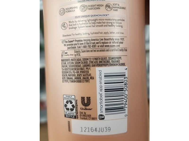 Suave 2-In-1 Daily Hydration Shampoo & Conditioner, Vitamin B5, 28 fl oz, Pack Of 4