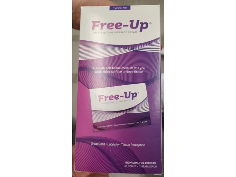 Free-Up Professional Massage Cream, Fragrance-Free, 7 g, 50 Count