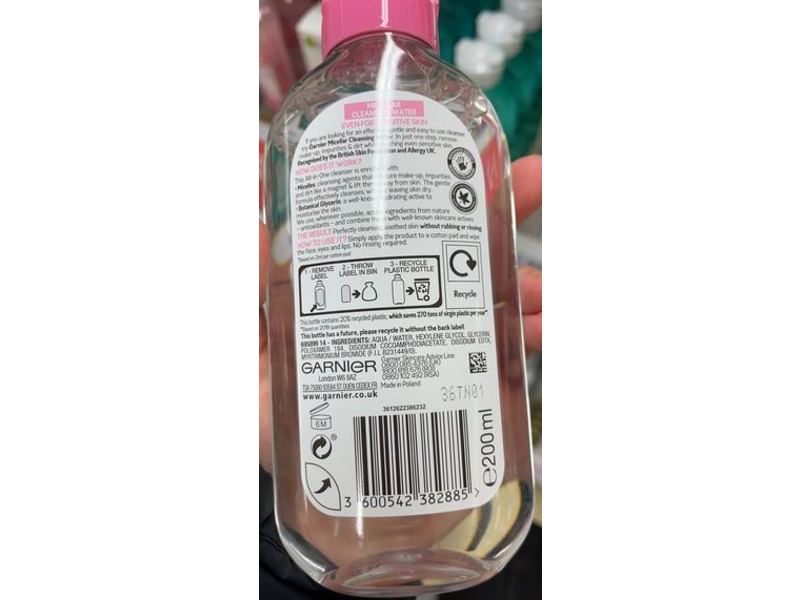 Garnier SkinActive Micellar Cleansing Water, 200 mL