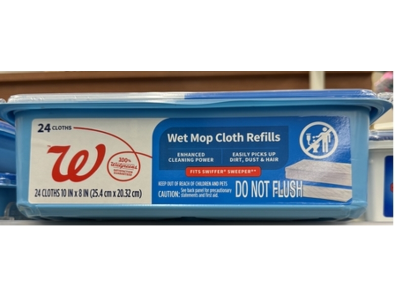 Walgreens Wet Mop Cloth Refills, 24 Count