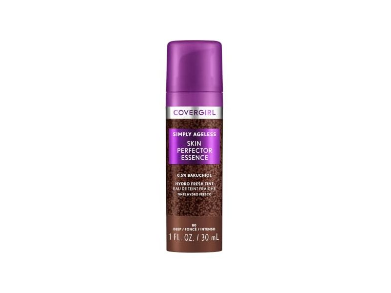 Covergirl Simply Ageless Skin Perfector Essence, 80 Deep, 0.5% Bakuchiol, 1 fl oz/30 mL