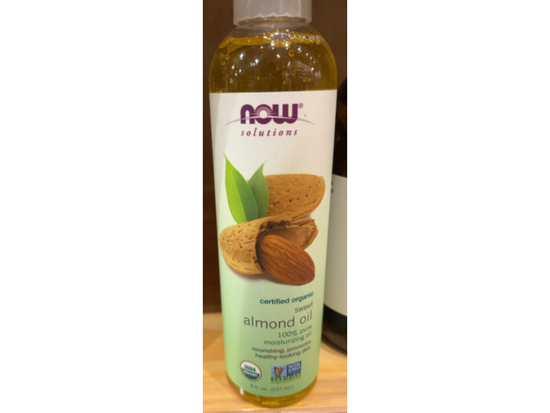 NOW Solutions Organic Sweet Almond Oil, 8 fl oz/237 mL