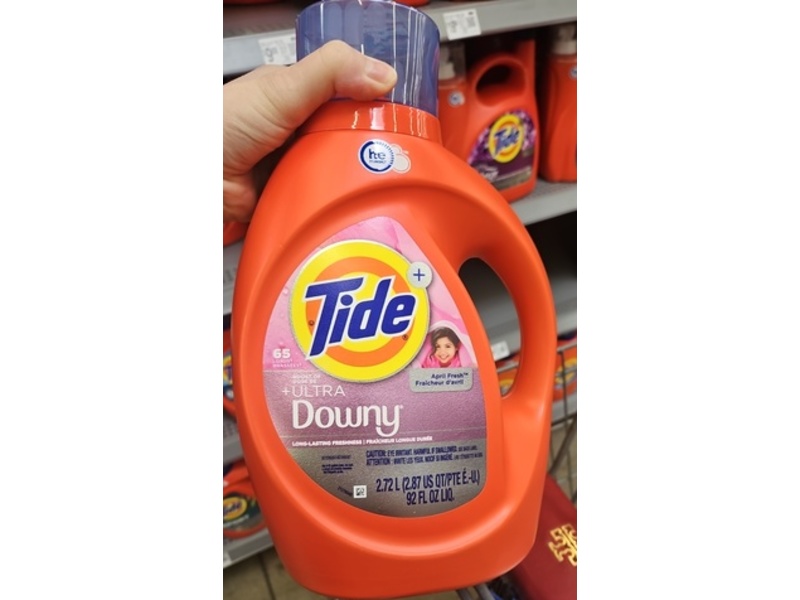 Tide Plus Boost of Ultra Downy Liquid Laundry Detergent, April Fresh, 65 Loads, 92 fl oz/2.72 L